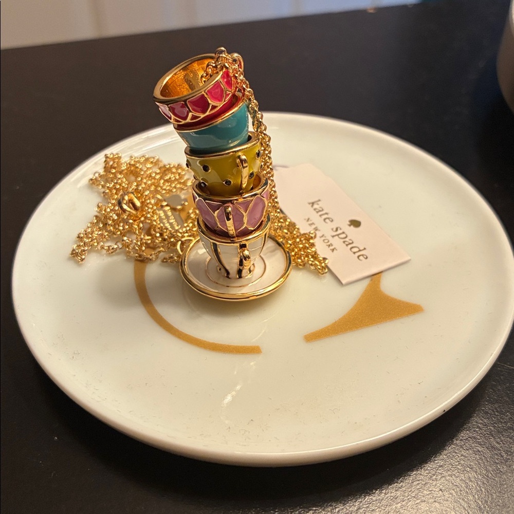 Kate Spade Tea Time Stacked Teacup Pendant Necklace - Picture 6 of 8